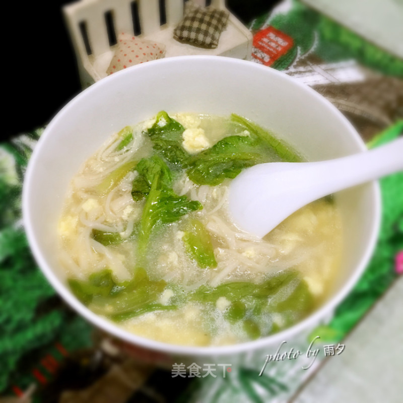 Enoki Mushroom and Egg Soup recipe