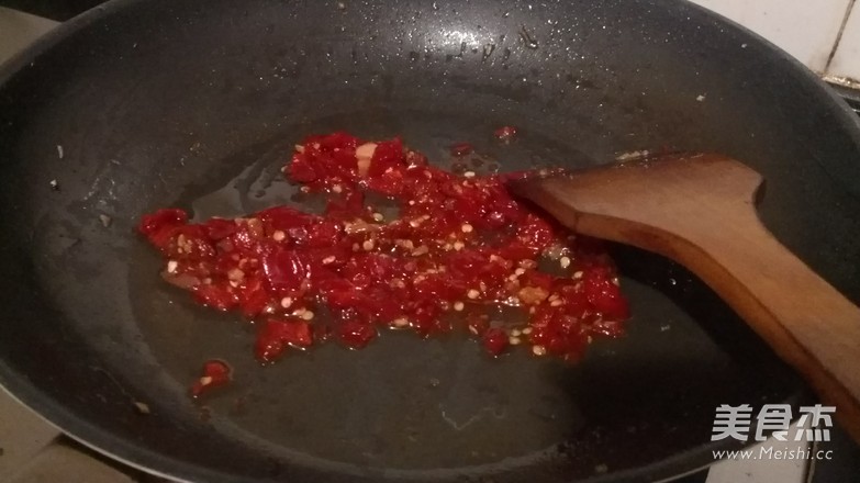 Steamed Pork Blood with Chopped Pepper and Tea Oil recipe