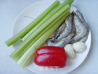 Good for A Century: Stir-fried Shrimps with Celery and Lily recipe