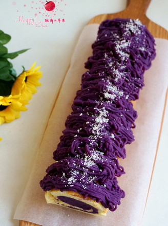 Purple Sweet Potato Chiffon Cake Roll recipe