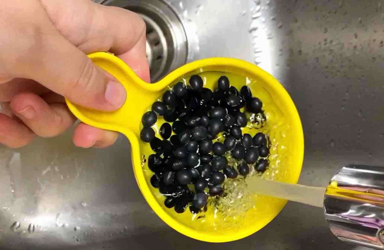 Black Rice, Black Beans, Black Sesame Paste recipe