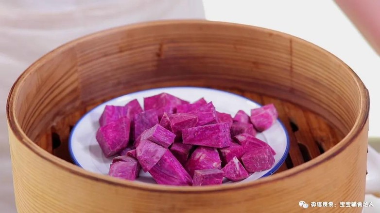 Glutinous Rice and Purple Potato Rolls Baby Food Supplement Recipe recipe