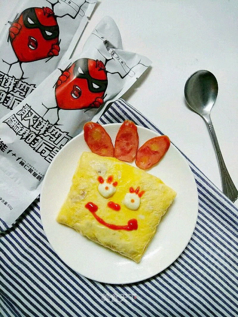 Cartoon Sausage Omelet Rice recipe