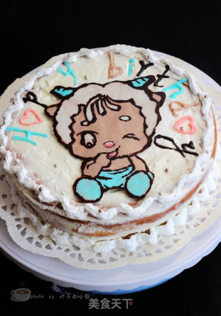 Meng Meng Da Lamb Chocolate Transfer Birthday Cake recipe