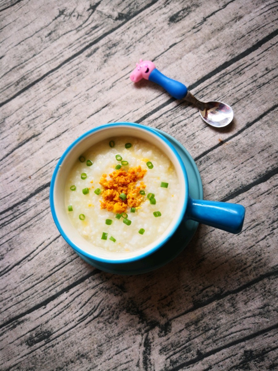 Salted Egg Yolk Rice Porridge recipe