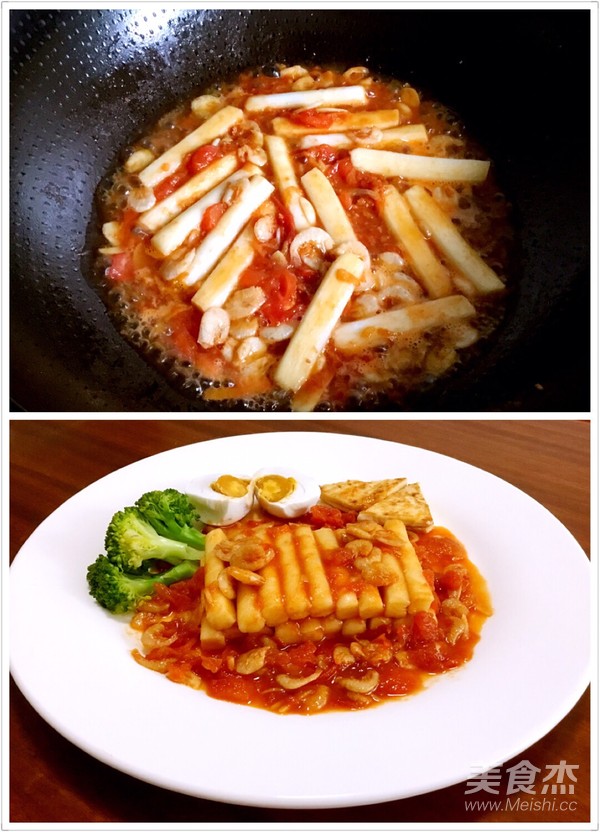Roasted Rice Cake with Tomato Sauce recipe