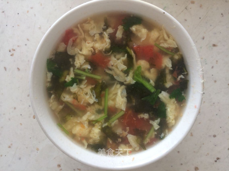 Seaweed Shrimp Preserved Egg Soup recipe