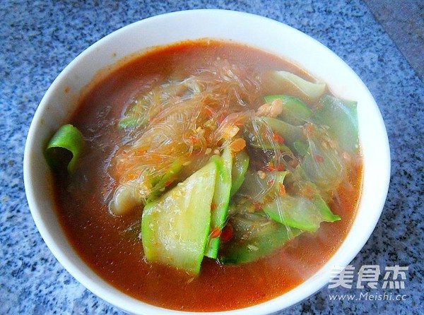 Red Pepper Vermicelli Loofah Slices recipe