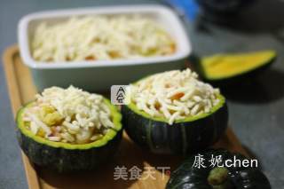 #aca烤明星大赛# Pumpkin and Shrimp Baked Rice recipe