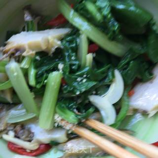 Abalone with Spinach in Oil recipe