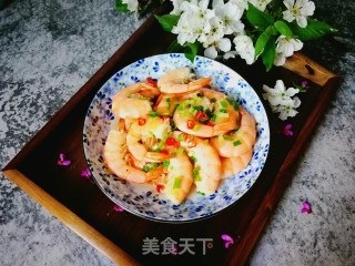 Fried Prawns with Scallion Oil recipe