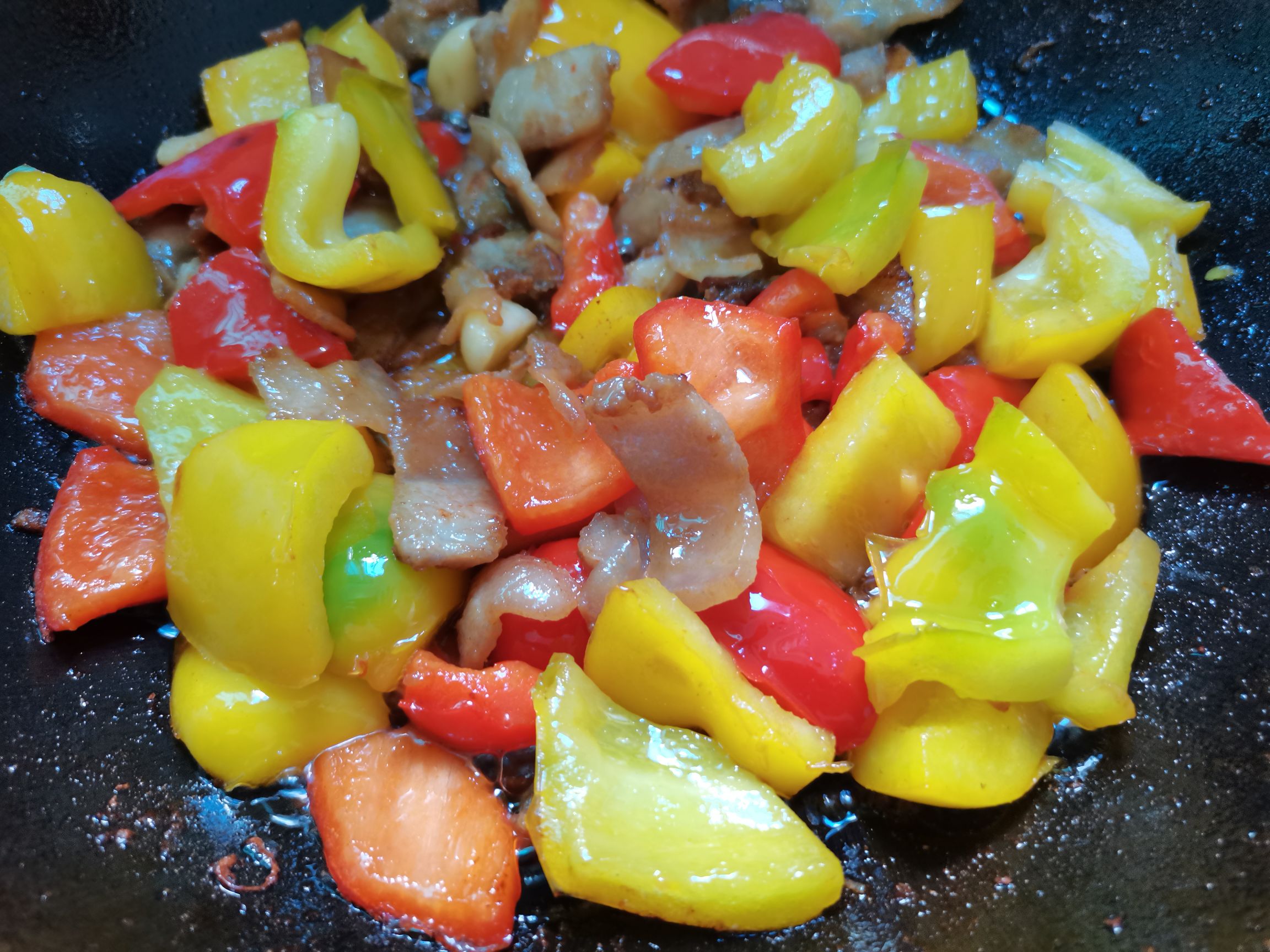 Stir-fried Pork Belly with Bell Peppers recipe