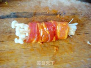 Garlic Enoki Mushroom Pork Belly Roll recipe