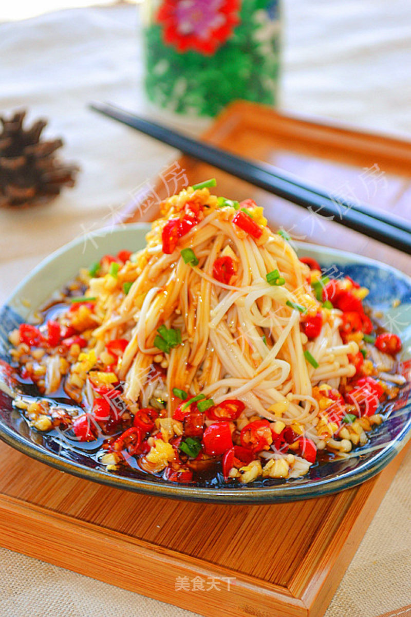 Double Topping Enoki Mushroom recipe