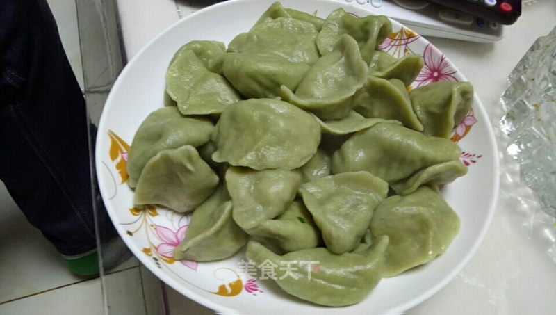 Spinach Noodles, Cabbage and Pork Dumplings
