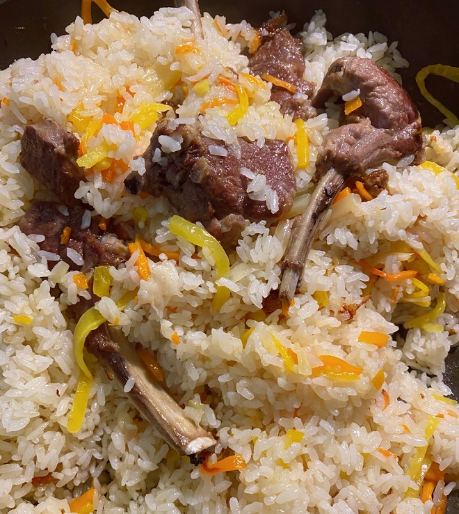 Xinjiang Lamb Chop Pilaf (the Secret of Distinct Rice Grains After Being Cooked)