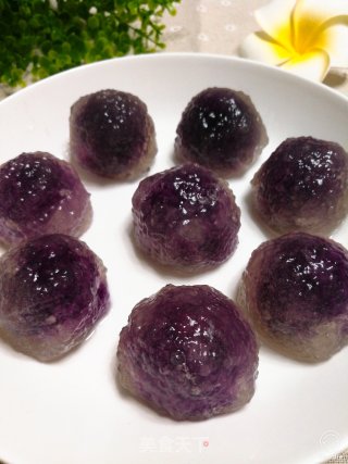 Crystal Clear, Soft and Soft "sago Purple Sweet Potato Ball" recipe