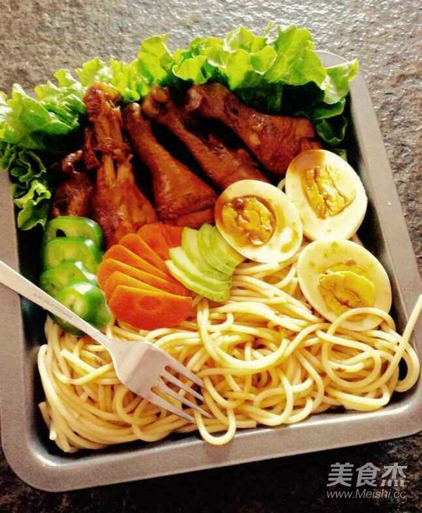 Spaghetti with Teriyaki Chicken Legs recipe