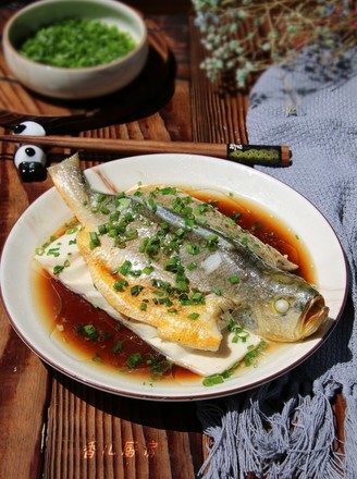Steamed Tofu with Small Yellow Croaker recipe