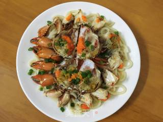 Steamed Crab with Udon Noodles recipe