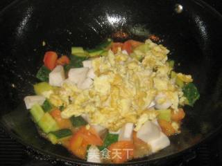 Fried Pleurotus Eryngii with Mixed Vegetables and Eggs recipe