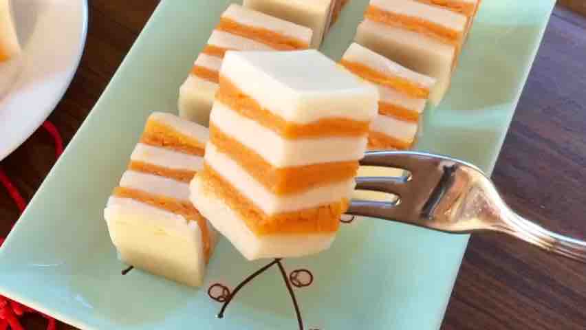 Gold and Silver Two-color Rice Cake recipe