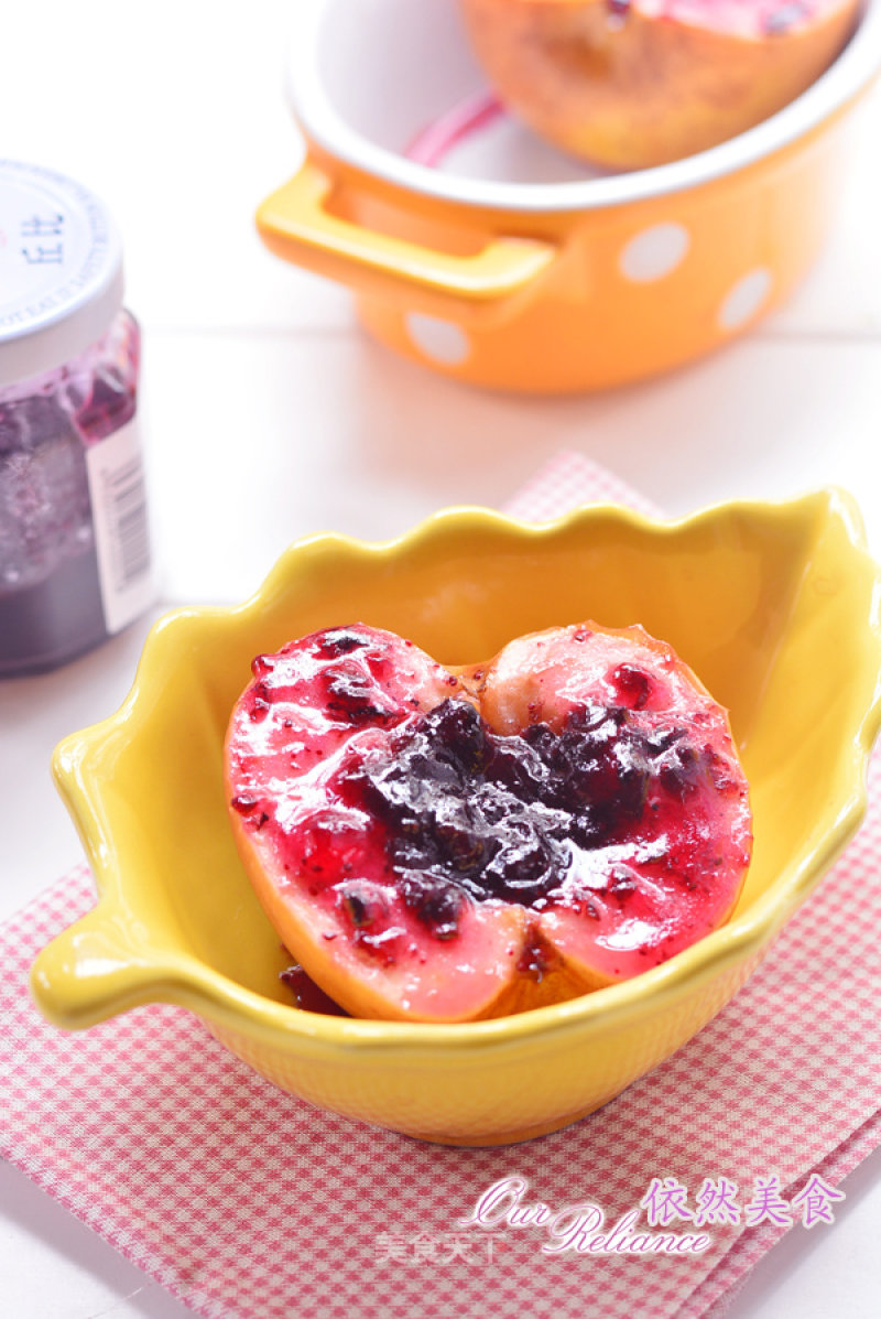 Baked Apples with Blueberry Sauce