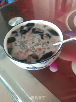 Red Bean and Sago Milk Tea recipe