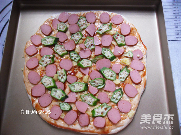 Okra Sausage Pizza recipe