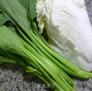 Double Mushroom Stir-fried Rape and Chinese Cabbage recipe