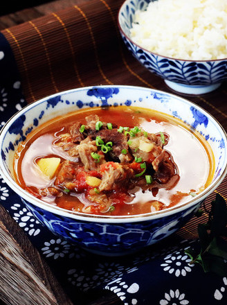 Tomato and Potato Beef Soup recipe