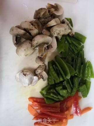 Fried Snow Peas with Mushrooms recipe
