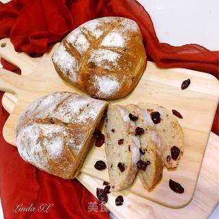 No-knead Whole Wheat Cranberry Soft European Bag recipe