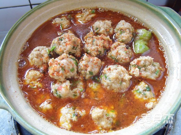 Cilantro Meatballs in Red Soup recipe