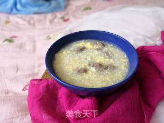 Beef Congee with Rolled Egg recipe