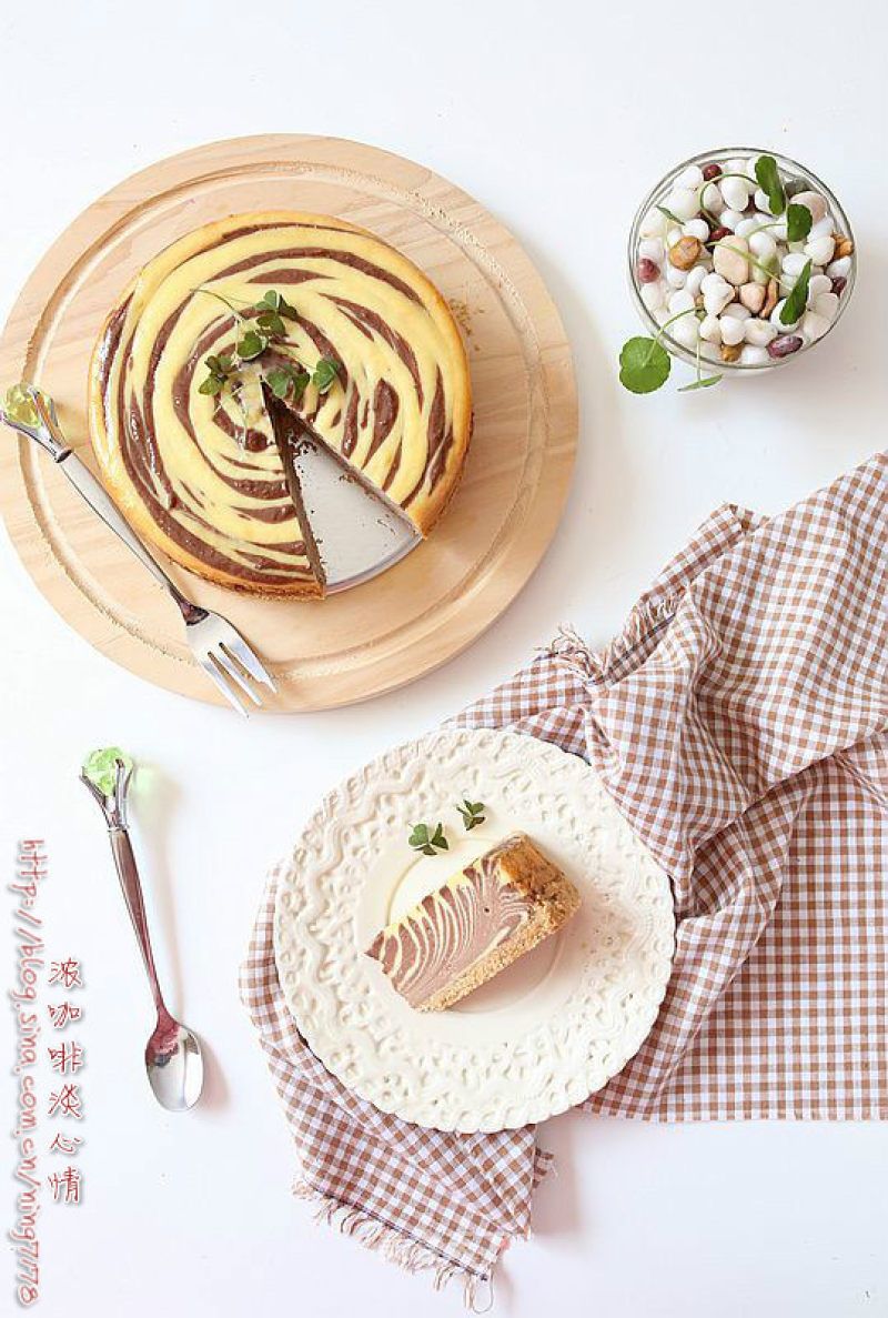 #aca烤明星大赛#zebra-patterned Cheesecake recipe