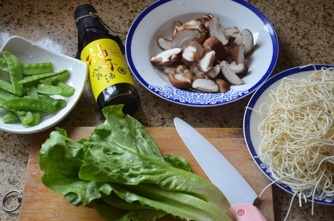 Braised Noodles with Pea Pods recipe