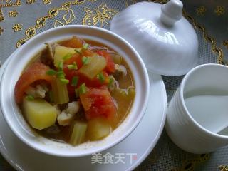 Potato Tomato Cheese Soup recipe