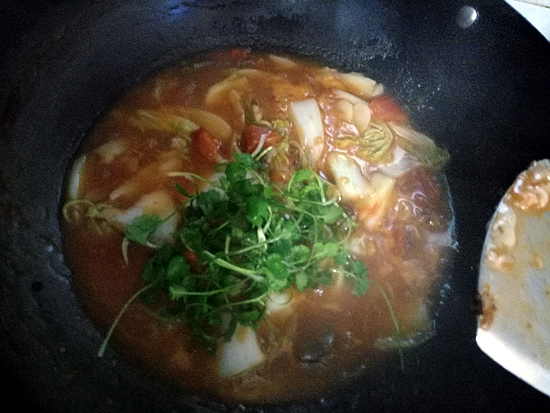 Braised Rice Cake with Tomato Stewed Beef recipe