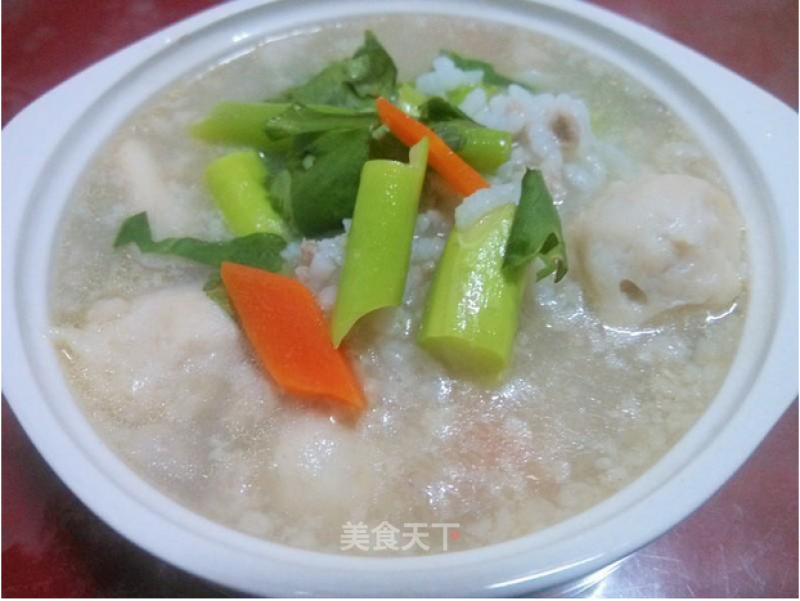 Asparagus Fish Ball Porridge recipe