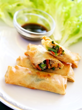 Leek Shredded Pork Spring Rolls recipe