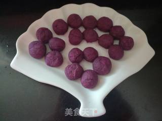 Bento One by One Honey Sauce Purple Potato Meatballs recipe
