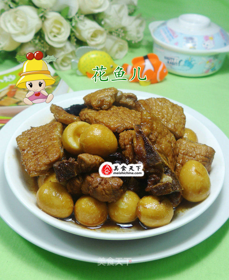 Braised Pork Ribs with Quail Eggs recipe