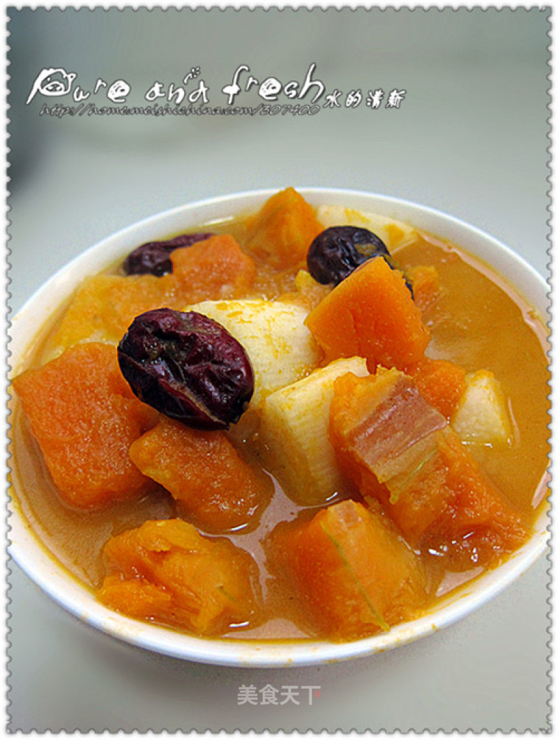 Warm Middle Energy and Nourish Qi* Invigorate The Spleen and Nourish The Skin [yam, Red Date and Pumpkin Soup] recipe