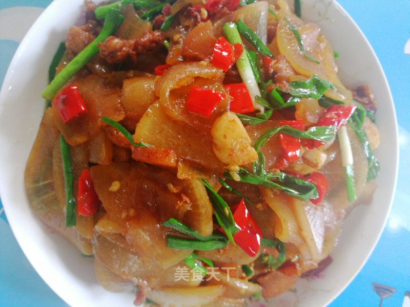 Stir-fried White Radish with Sauce recipe