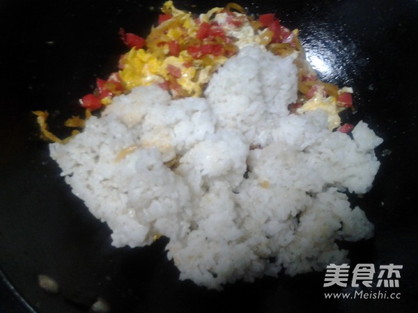 Fried Rice with Ham and Mustard Egg recipe