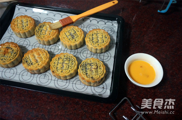 Mooncakes with Egg Yolk and Red Bean Paste recipe