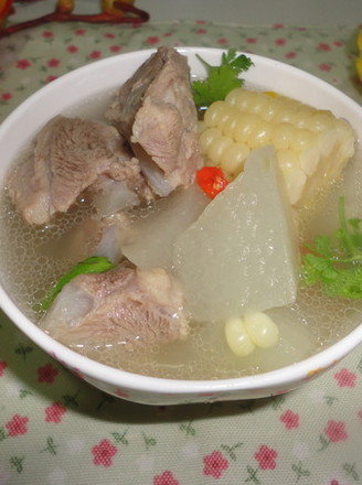 Winter Melon Pork Ribs and Corn Soup recipe