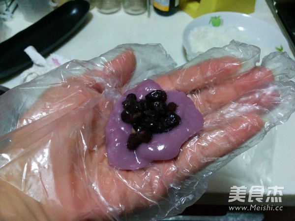 Purple Sweet Potato Honey Bean Glutinous Rice Cake recipe