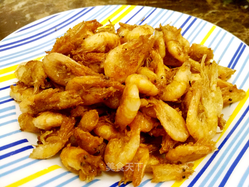#trust之美#fried Small White Shrimp recipe